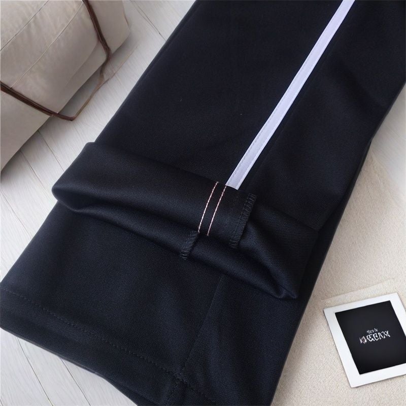 One Thick White Stripe School Uniform Pants Navy Blue For Middle School And Elementary School Students, Plus Size - Image 1