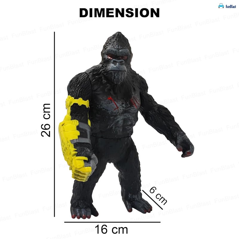 FunBlast تمثال غوريلا للعمل للأطفال - لعبة غوريلا سوداء، ألعاب للأولاد 3+ سنوات، ألعاب الأبطال الخارقين، لعبة غوريلا عملاقة، لعبة تمثيل للأطفال، هدية عيد ميلاد للأطفال (متعددة الألوان) - Image 2