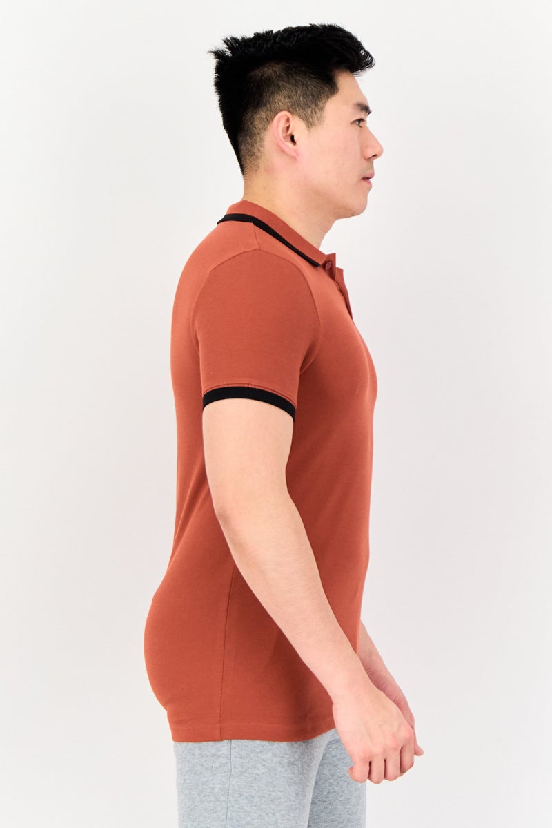 PUMA تي شيرت بولو قصير الأكمام للرجال، رياضي، خارجي، بني صدئ - Image 4