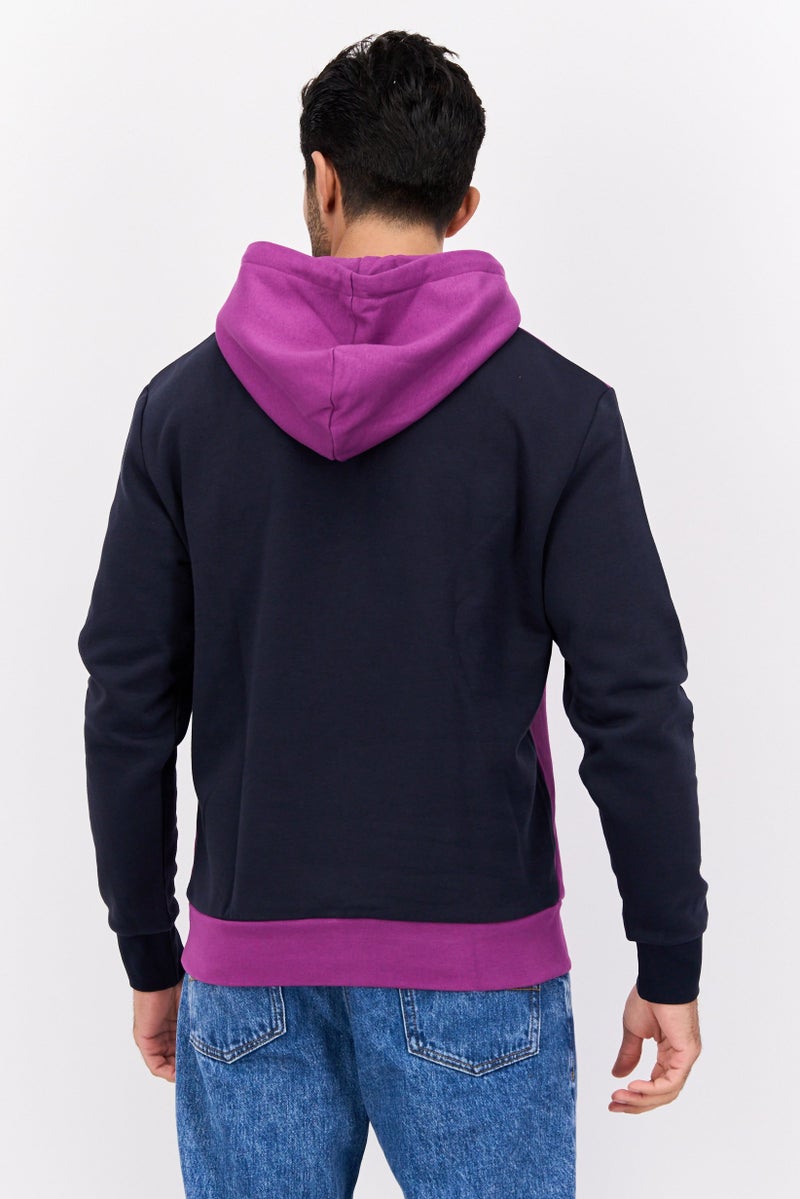 ESPRIT Men Hooded Long Sleeves Two-Toned Sweatshirt, Purple - Image 2