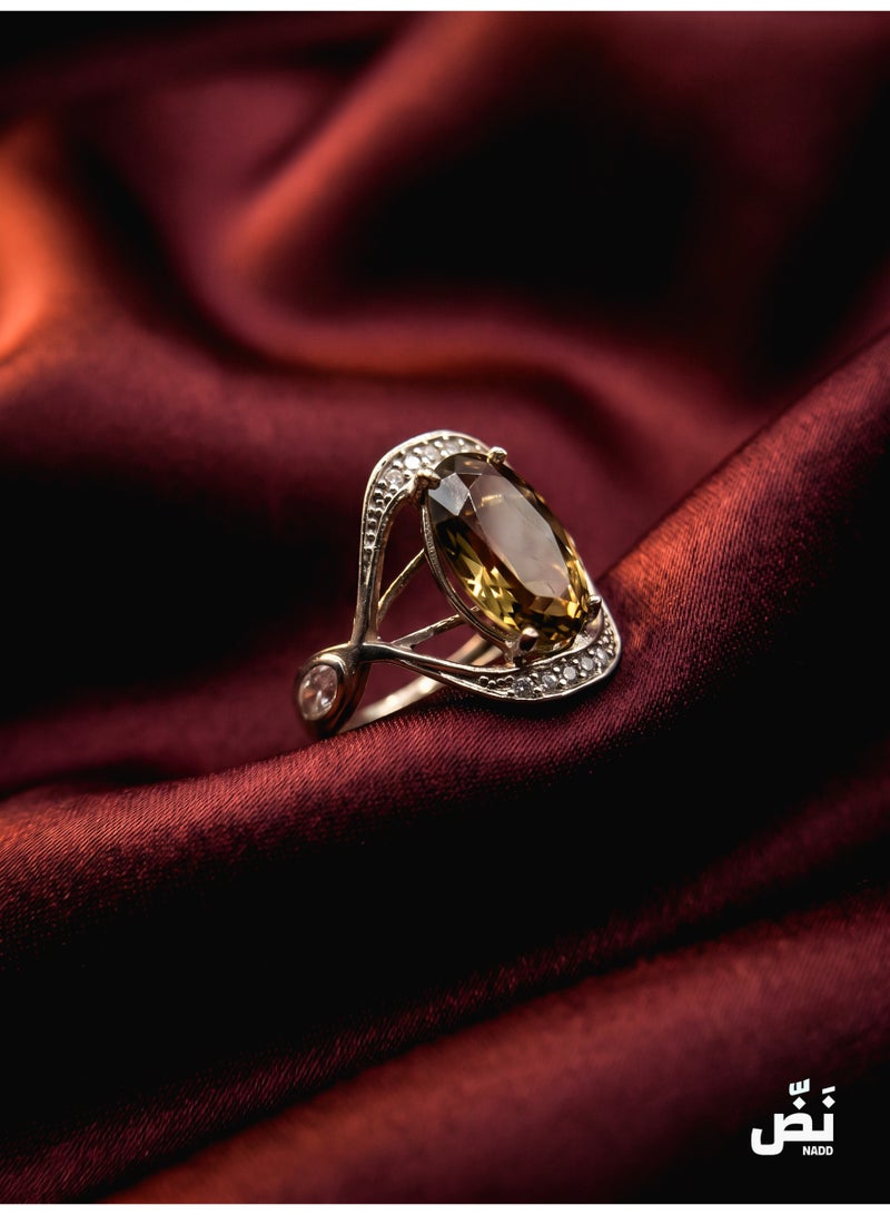 NADD Tamara Ring | Luxury Women's 925 Sterling Ring with Rare Brown Zircon & Crystal Stones – NADD - Image 1