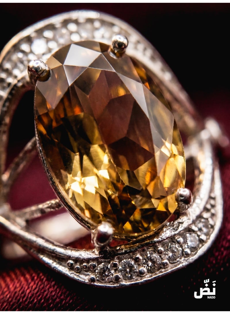 NADD Tamara Ring | Luxury Women's 925 Sterling Ring with Rare Brown Zircon & Crystal Stones – NADD - Image 3