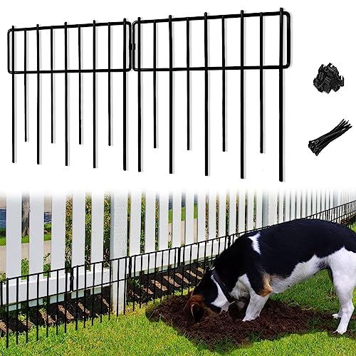 Blingluck Animal Barrier Fence 19 Pcs 12InH x 205FtL Upgrade 126 in Gap Decorative Fences No Dig Fence for Rabbit and Dog Rustproof Metal Wire Garden Fence Border for Garden Patio Landscaping