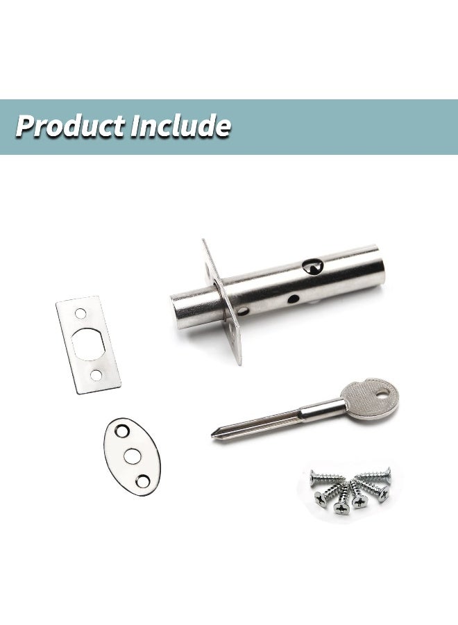 Crust Stainless Steel Hidden Manager Fire Door Tubewell Mortise Lock Latche with Key and Screw for Office Home - Image 2