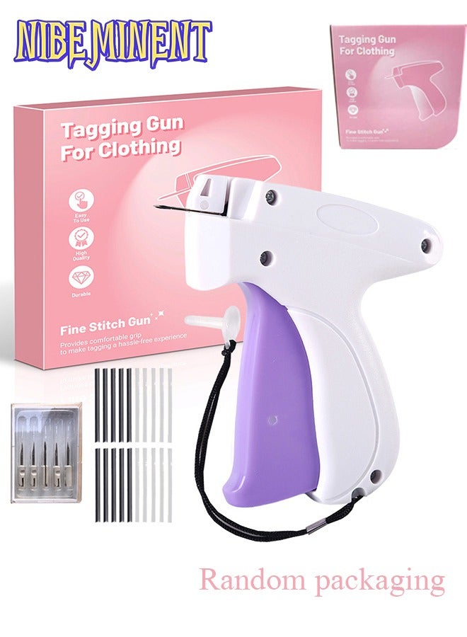 NIBEMINENT Fine Stitch Gun Stitchy Quick Clothing Fixer for Clothes,Micro Tagging Gun for Clothing with 5 Fine Needles & 1000 Pcs Fasteners,Mini Speedy Sticky Sewing Gun Hemming Tool (white) - Image 1