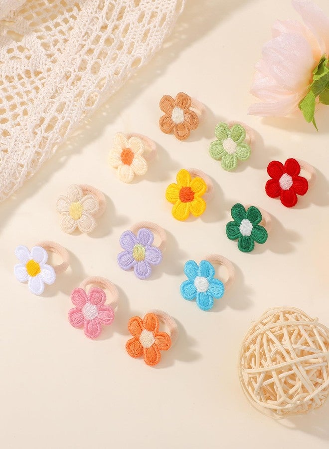 Jollybows 24PCS Toddler Hair Ties for Girls, Baby Hair ties Mini Flower Elastic Hair Scrunchies,Soft Ponytail Holders Hair Accessories for Toddlers Baby Girls - Image 5