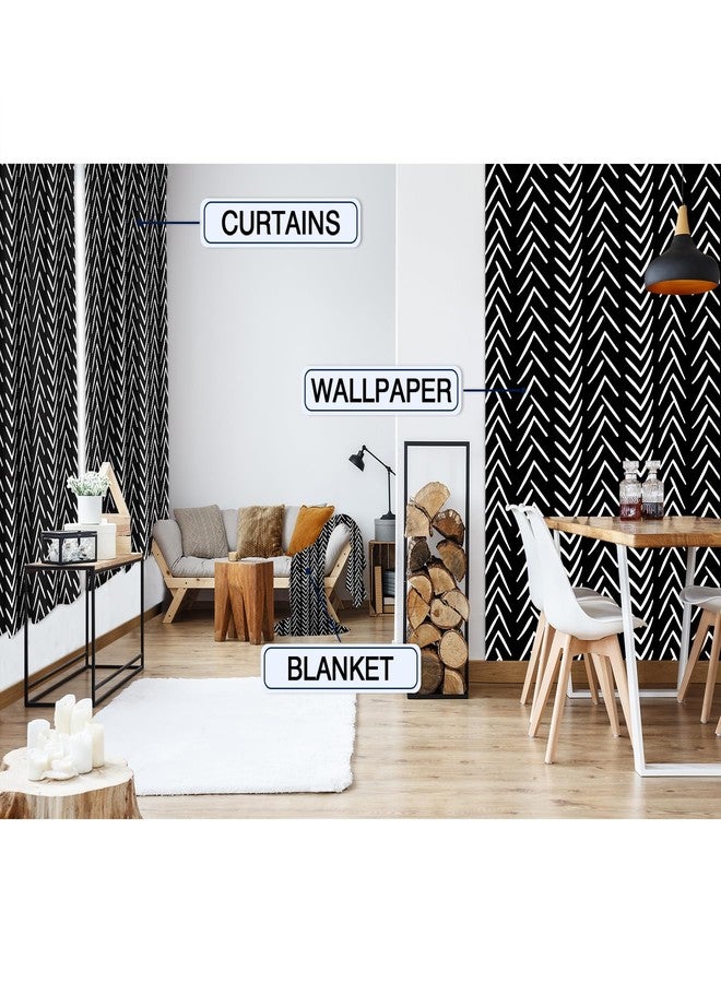 MESHELLY Black and White Curtains 42W x 63H Inch Chevron Curtains Big Arrows Trial Herringbone Geometric Zigzag Monochrome Boho Pattern Rod Pocket Men Living Room Bedroom Window Drapes Fabric 2 Panel - Image 5