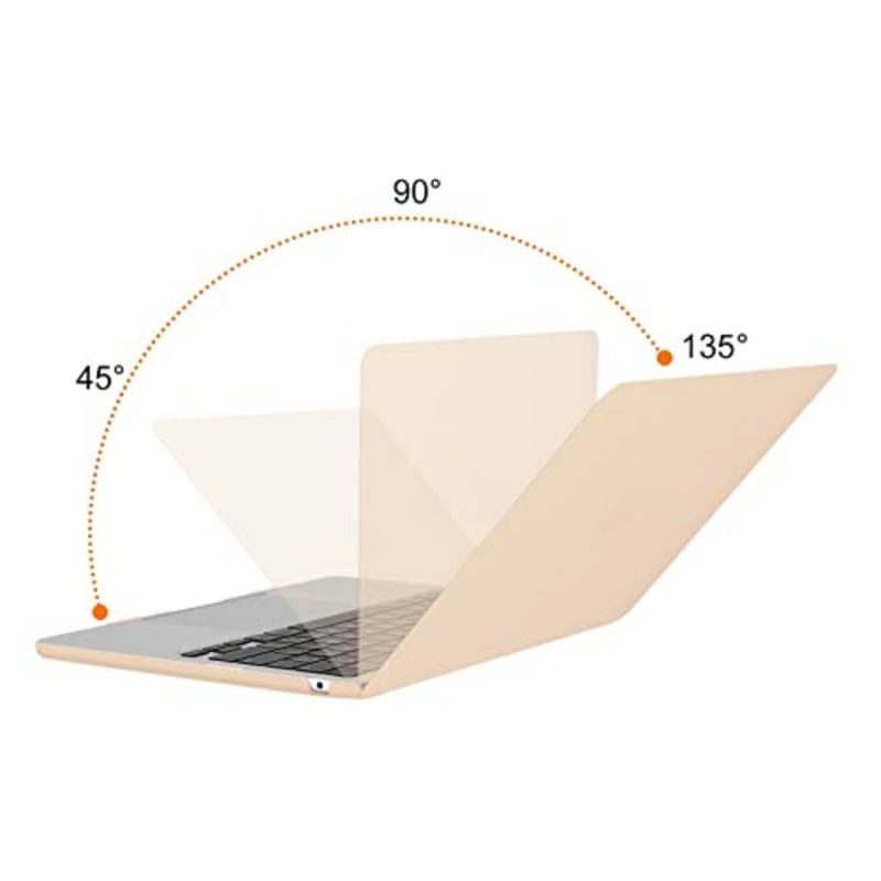MacBook Air 13 inch case for 2026/2025/2024-2022 models, apricot hard shell with keyboard cover, screen film and pouch - Image 4