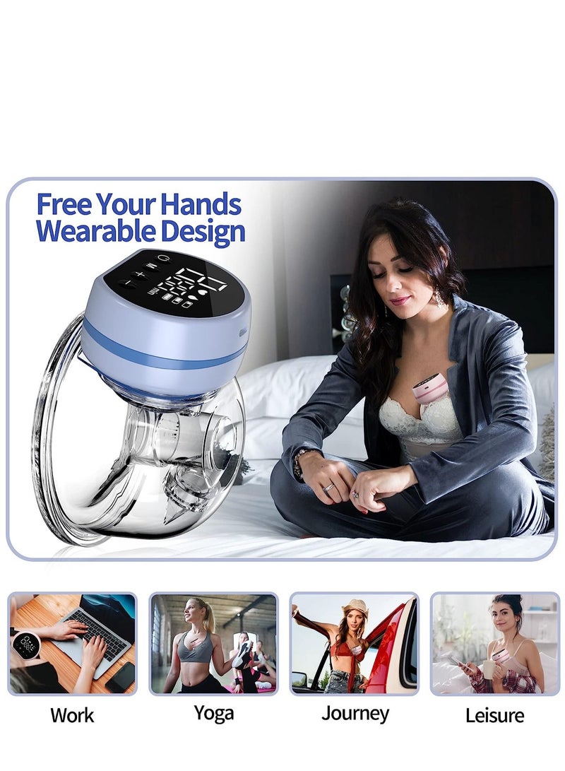Arabest Breast Pump,Portable Breast Pump,Wearable Breast Pump,Hands Free Electric Breast Pump,Painless Breastfeeding Breastpump Can Be Worn in-Bra,Blue - Image 4