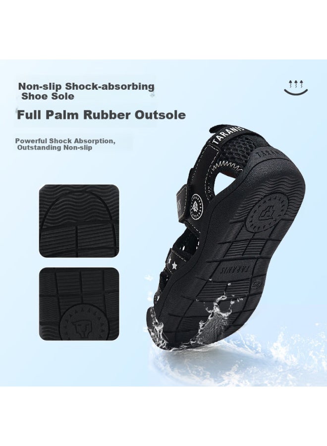Taranis Children's Shoes, Summer Style Boys' Non-slip Soft-soled Sandals, Breathable Quick-drying Water Shoes For Stream Trekking, Sports Shoes, Black, Size 27 - Image 2