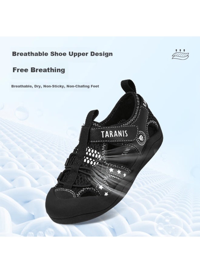 Taranis Children's Shoes, Summer Style Boys' Non-slip Soft-soled Sandals, Breathable Quick-drying Water Shoes For Stream Trekking, Sports Shoes, Black, Size 27 - Image 1