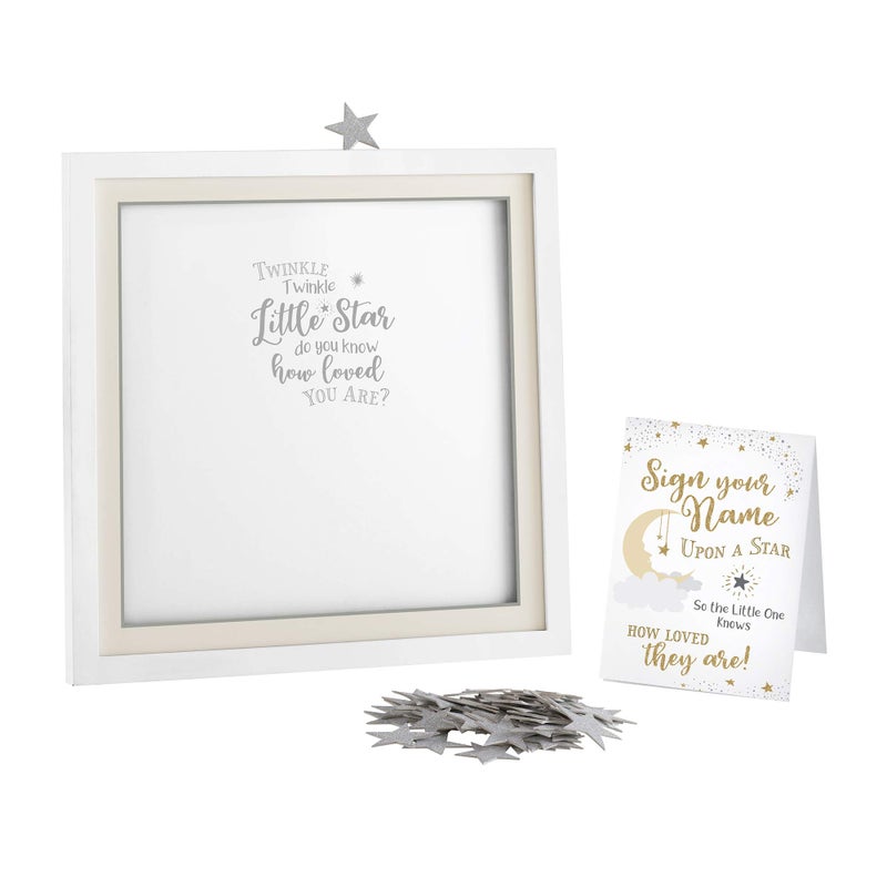 Lillian Rose Twinkle Shower Guest Signing Guest Book Alternative with 48 Stars White 24BS610 GA
