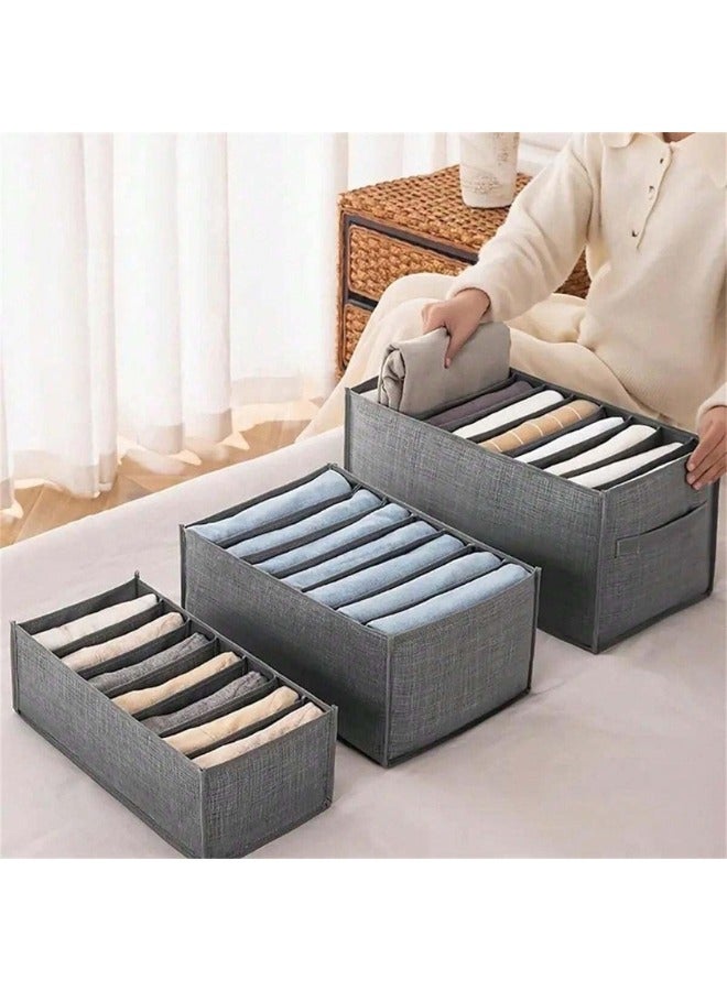 3 Pieces Foldable Clothes Drawer Organizer for Jeans Storage Washable Drawer Divider Drawer Divider for Pants and T-Shirts  - Image 4