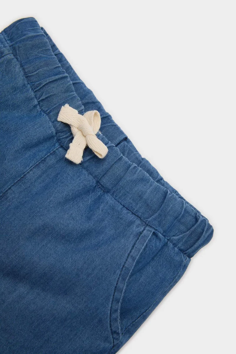 ديفاكتو Baby Boy Regular Fit Elastic Denim Band Shorts