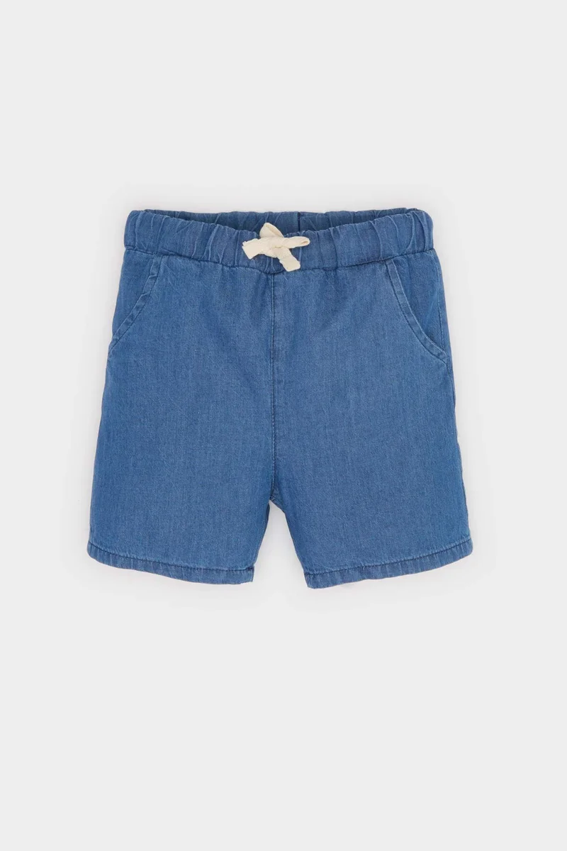 ديفاكتو Baby Boy Regular Fit Elastic Denim Band Shorts