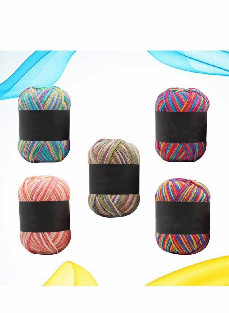 SYOSI Crochet Yarn Five Piece Multi, Colored, Acrylic Knitting Yarn, Hand Knitting Yarn, Weaving Yarn, Crochet Thread ( Multicolor ) - Image 2