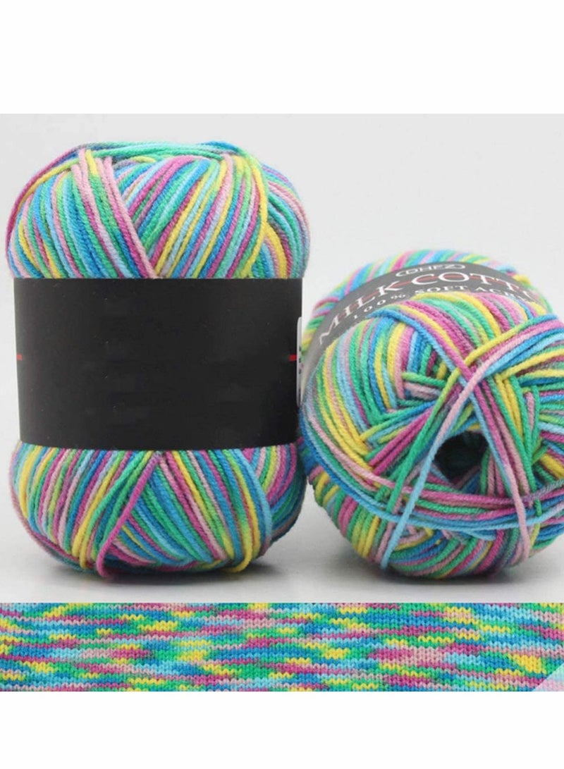 SYOSI Crochet Yarn Five Piece Multi, Colored, Acrylic Knitting Yarn, Hand Knitting Yarn, Weaving Yarn, Crochet Thread ( Multicolor ) - Image 3