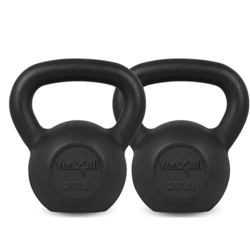 يُت4كل Kettlebell أوزان حديد مصبوب مغطى بودرة - تدريب القوة تمرينات منزلية لتمارين الجسم بالكامل - Image 1