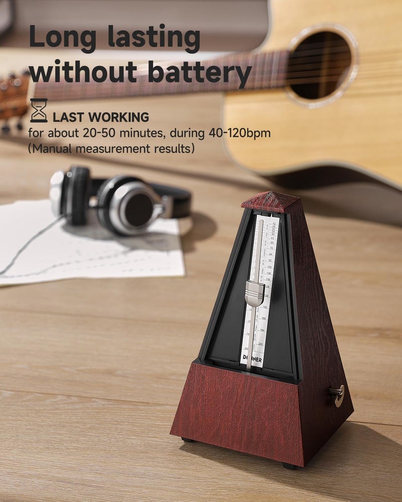 Donner Mechanical Metronome for Piano Guitar Drum Violin Saxophone Musician, Track Beat and Tempo, Loud Sound, Steel Movement, DPM-1 Red - Image 5