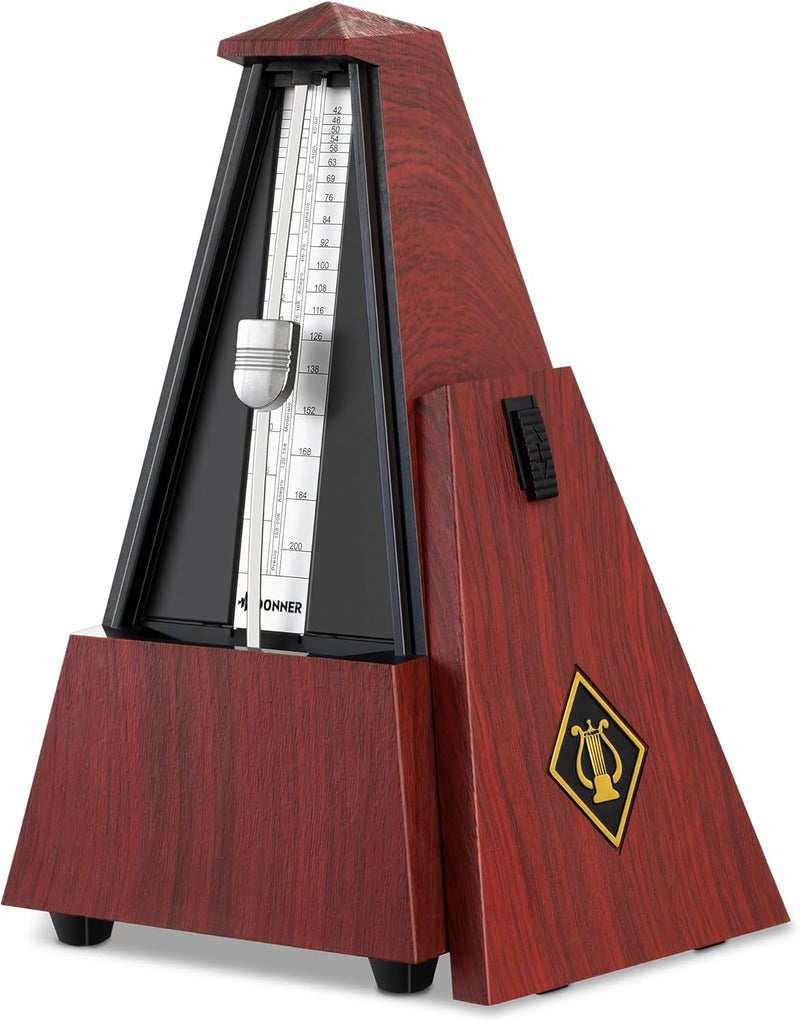 Donner Mechanical Metronome for Piano Guitar Drum Violin Saxophone Musician, Track Beat and Tempo, Loud Sound, Steel Movement, DPM-1 Red - Image 1
