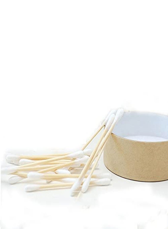 DCELLA 100pcs/box (Pack of Two) Bamboo Wooden Cotton Swabs, Eco Friendly Cotton Swabs Wood Sticks, Recyclable & Biodegradable Cotton Buds for Ear Cleaning - Image 2
