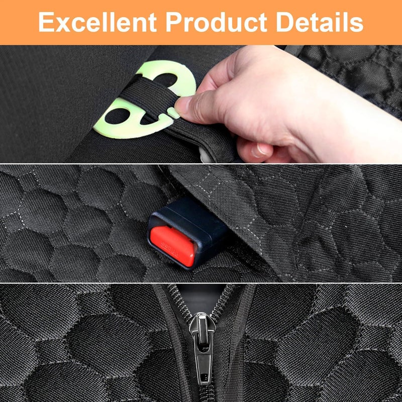 Mancro Dog Hammock for Car, 2025 Upgraded 600D Heavy Duty Waterproof & Scratch-Resistant Dog Car Seat Cover, Back Seat Pet Cover for Dogs with Sedan, Trucks and SUVs, Standard, All Black - Image 4