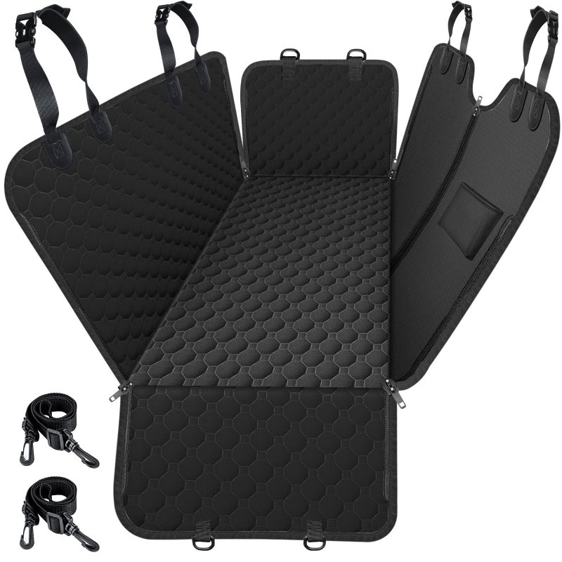 Mancro Dog Hammock for Car, 2025 Upgraded 600D Heavy Duty Waterproof & Scratch-Resistant Dog Car Seat Cover, Back Seat Pet Cover for Dogs with Sedan, Trucks and SUVs, Standard, All Black - Image 1