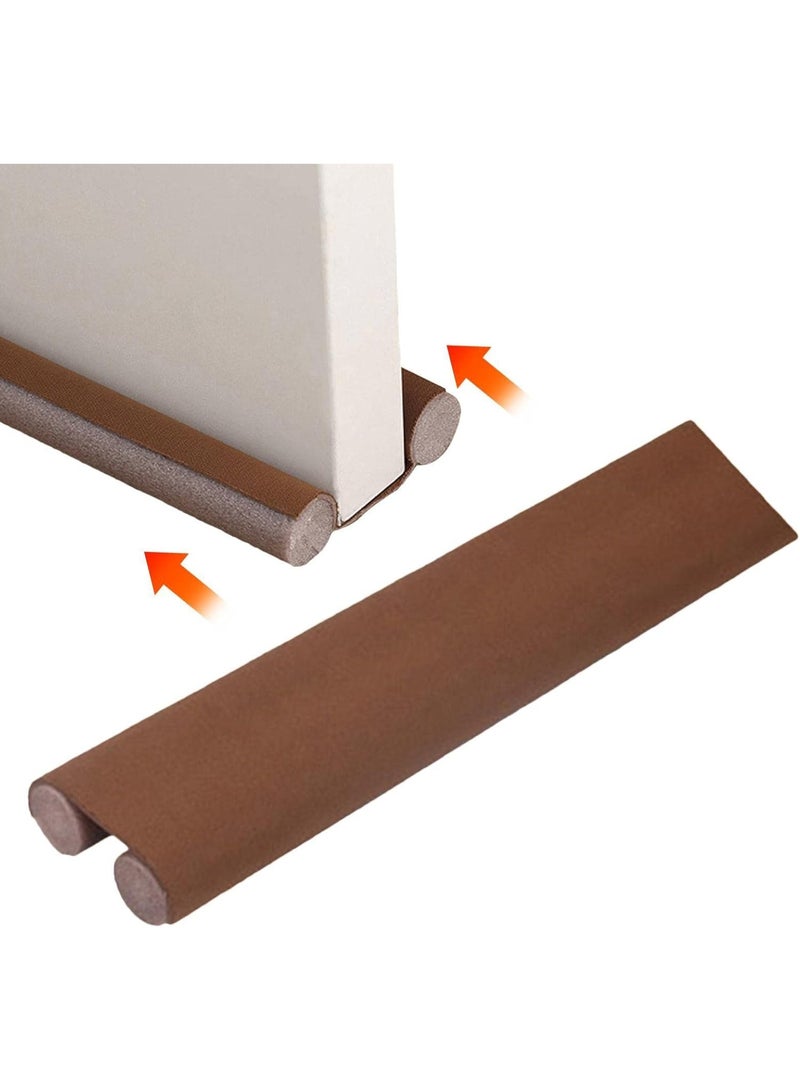 Purrhappy 1/3Pcs Door Bottom Seal Strip 95cm(L), Adjustable Door Draft Air Stopper, Windproof Dustproof Soundproof Bug Insect Protector Blocker, Cuttable Washable Door Gap Filler, Energy Saving Weather Stripping for Bedroom, Bathroom, Office, Home Interior Doors (Brown) - Image 5
