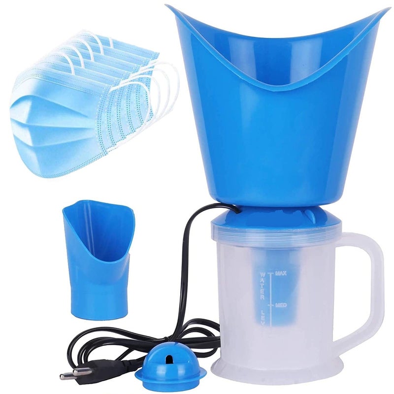 PIPALIYA 3 in 1 Facial Steamer and vaporizer for Cold And Cough Steam Inhaler Machine WITH 5 PCS 3LAYER MASK - Image 1