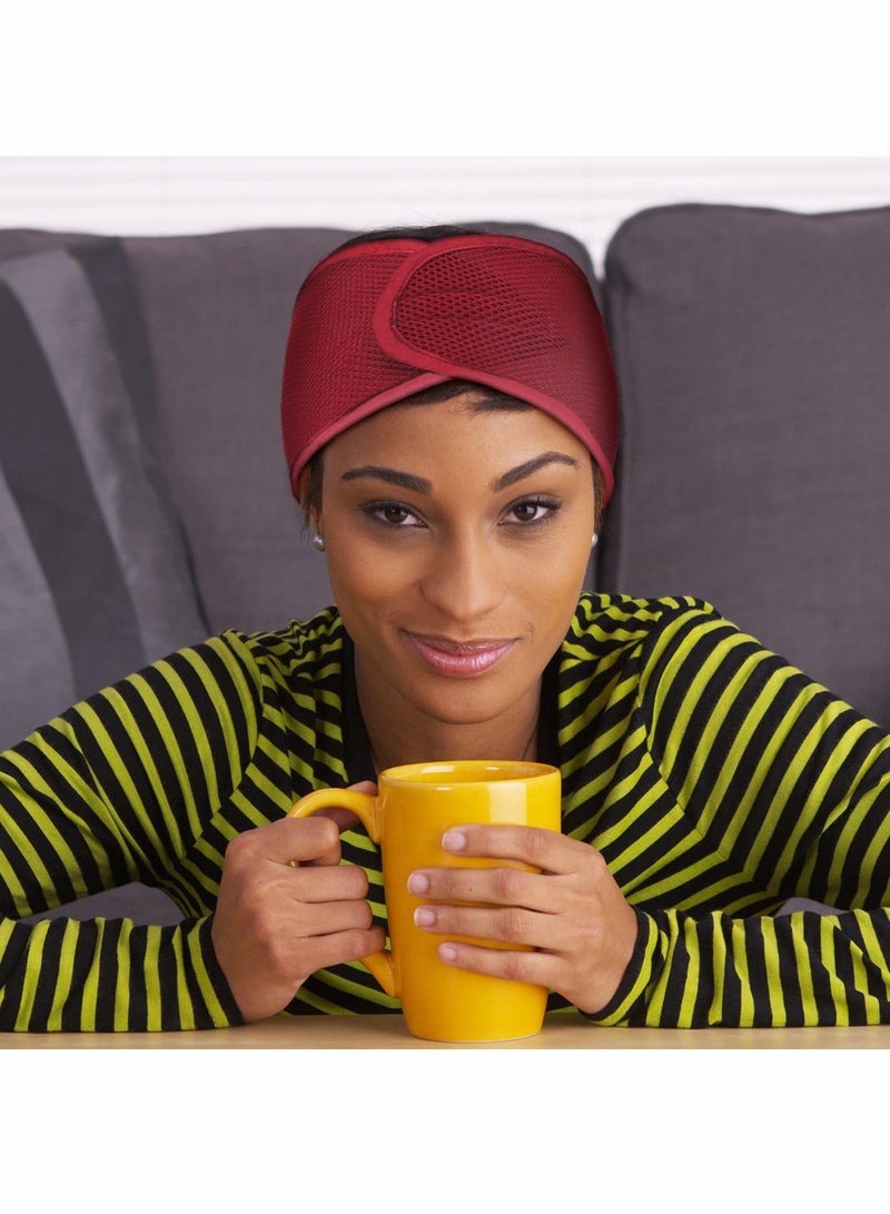 Excefore 4 Pieces Mesh Hair Wraps for Women Sleeping Wrap Scarf Cap Spa Headbands Black and Red Natural Wash Face Sleep Hair Nets - Image 5