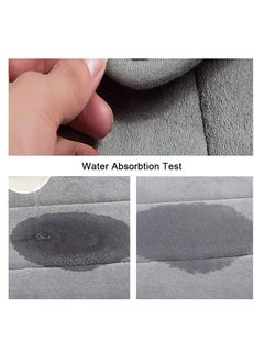VANRA VANRA(tm) Bath Mat Bath Rugs Anti-slip Bath Mats Anti-bacterial Non-slip Bathroom Mat Soft Bathmat Bathroom Carpet for Baby Kids Safety with Memory Foam Coral Velvet Fabric 15.7" X 23.6'' (Gray)  - Image 4