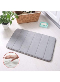 VANRA VANRA(tm) Bath Mat Bath Rugs Anti-slip Bath Mats Anti-bacterial Non-slip Bathroom Mat Soft Bathmat Bathroom Carpet for Baby Kids Safety with Memory Foam Coral Velvet Fabric 15.7" X 23.6'' (Gray)  - Image 3