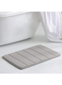 VANRA VANRA(tm) Bath Mat Bath Rugs Anti-slip Bath Mats Anti-bacterial Non-slip Bathroom Mat Soft Bathmat Bathroom Carpet for Baby Kids Safety with Memory Foam Coral Velvet Fabric 15.7" X 23.6'' (Gray)  - Image 2