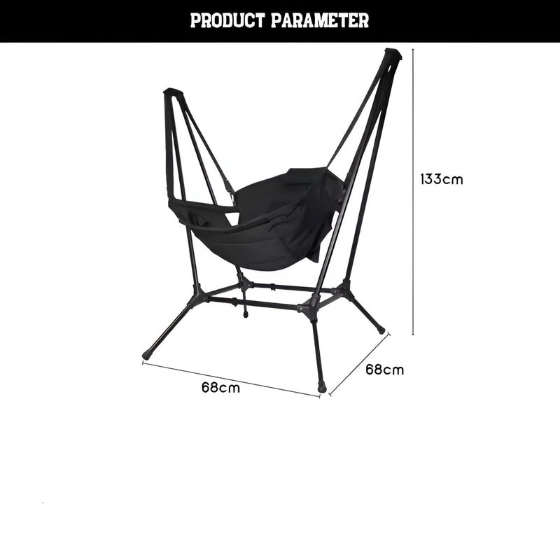 GNOLY Indoor Outdoor Comfortable and Breathable Folding Swing Chair with Carry Bag for Adults Outdoor Camp Lawn Beach Swing Hammock Folding Rocker Camp Chair 1Pcs - Image 4