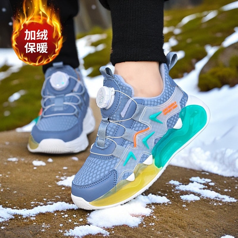 Boys' Shoes Fleece-Lined Warm Cotton Shoes Girls' Winter New Children'S Casual Sneaker Middle And Large Children'S Trendy Shoes For Boys - Image 3