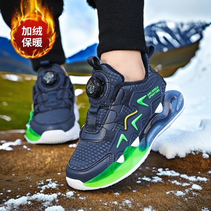 Boys' Shoes Fleece-Lined Warm Cotton Shoes Girls' Winter New Children'S Casual Sneaker Middle And Large Children'S Trendy Shoes For Boys - Image 2