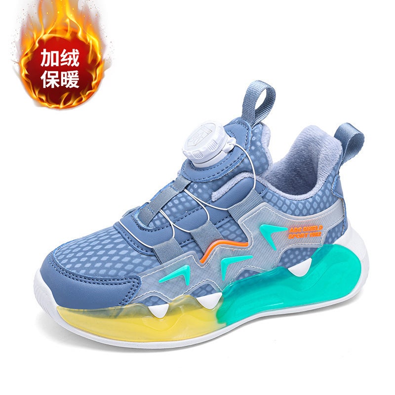 Boys' Shoes Fleece-Lined Warm Cotton Shoes Girls' Winter New Children'S Casual Sneaker Middle And Large Children'S Trendy Shoes For Boys - Image 1