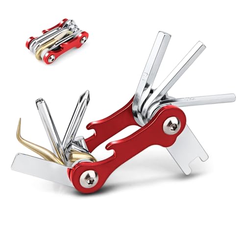 OVOVFANY Scuba Tools Kit, 8-in-1 Folding Stainless Steel Diving Multi-Tool Repairing Set for Diver Repair & Maintenance Gears or Accessory (Red) - Image 1