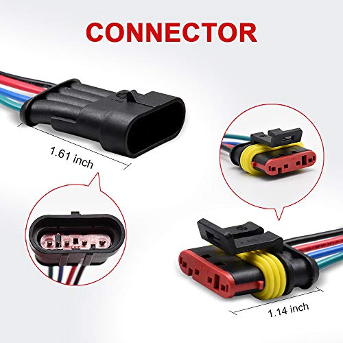 CHCSHH 4 Pin Connector(6 kit), 18 AWG Automotive Electrical Connectors, Waterproof Wire Connectors, 4 Pin Electrical Connectors Waterproof, Plug in Wire Connectors Ideal for Motorcycle, Car, Boat - Image 3