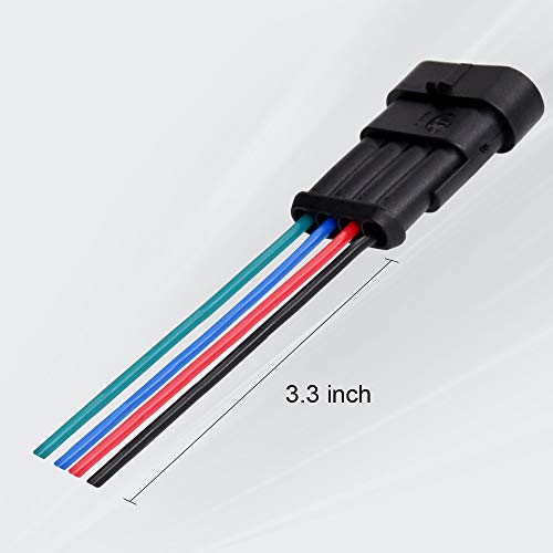 CHCSHH 4 Pin Connector(6 kit), 18 AWG Automotive Electrical Connectors, Waterproof Wire Connectors, 4 Pin Electrical Connectors Waterproof, Plug in Wire Connectors Ideal for Motorcycle, Car, Boat - Image 4