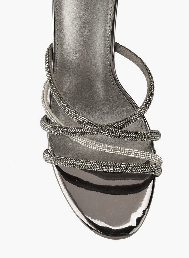 Flora Bella By Shoexpress Embellished Slip-On Sandals with Stiletto Heels - Image 4