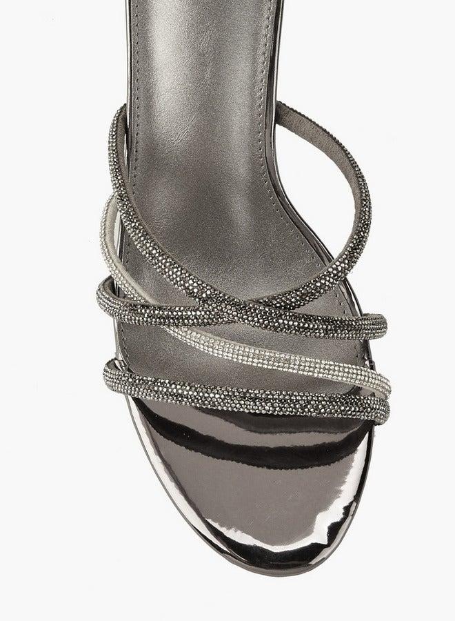 Flora Bella By Shoexpress Embellished Slip-On Sandals with Stiletto Heels - Image 4