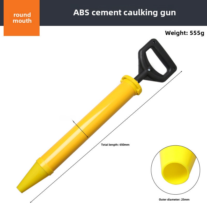 Cross-border lengthened cement caulking gun manual stainless steel four-use 50cm anti-theft door cement caulking gun([ABS-round mouth]]) - Image 1