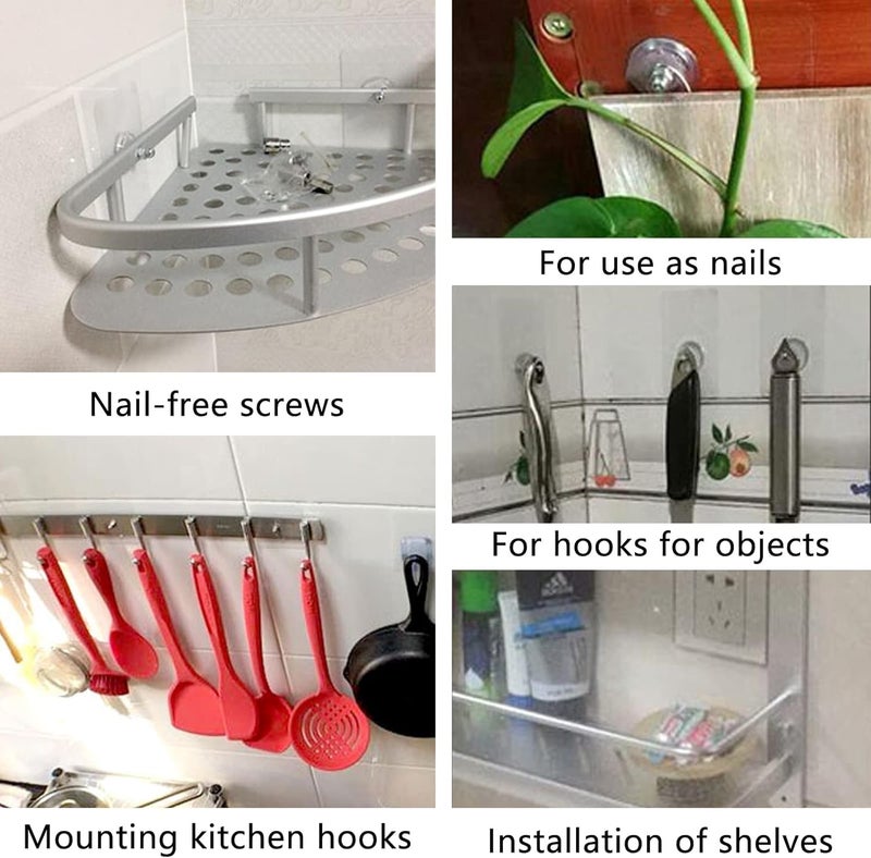 Dargoba Hooks for Wall Without Drilling 10 Pack, self Adhesive Screw Hook, Wall Hooks for Hanging Strong, Sticky Hooks for Wall Hanger, Kitchen Accessories Items Hangers for Bathroom, Home - Image 3