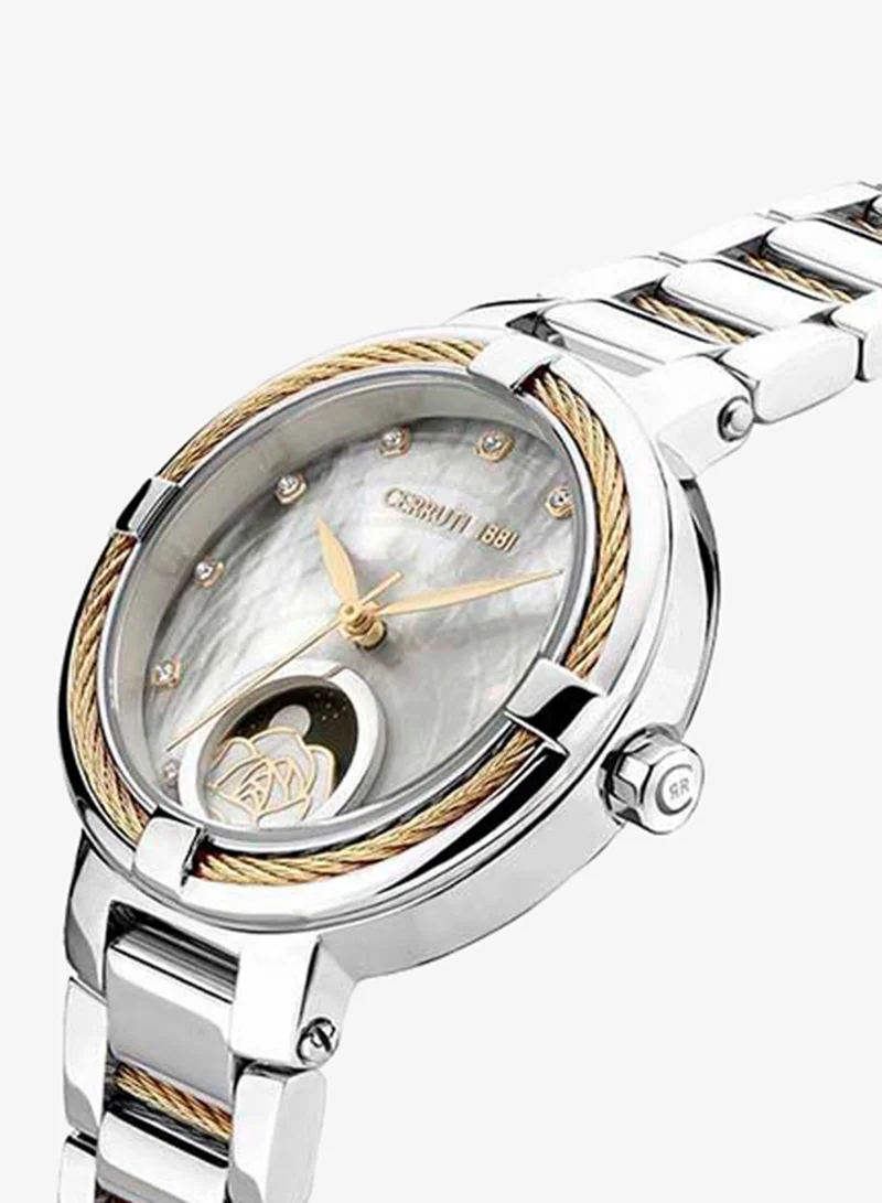 CERRUTI 1881  GARDENA Round Analog Wrist Watch CIWLH2205904 - 32 mm - Silver for Women | Best Price UAE