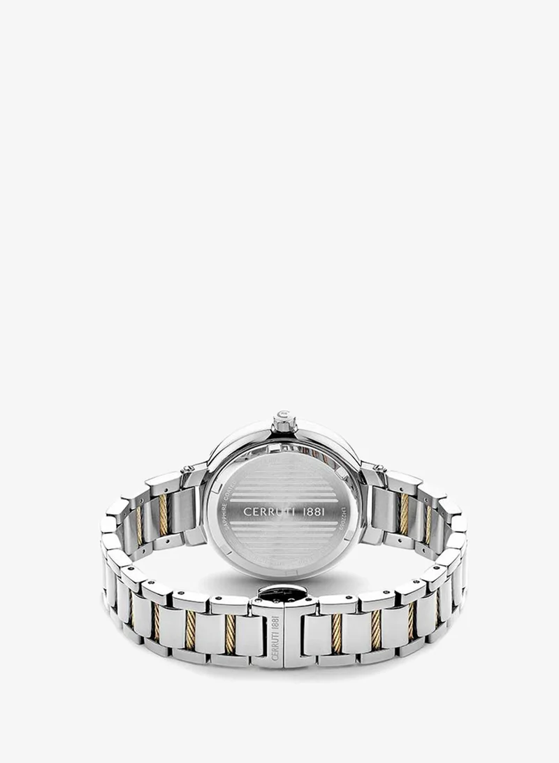 CERRUTI 1881  GARDENA Round Analog Wrist Watch CIWLH2205904 - 32 mm - Silver for Women | Best Price UAE