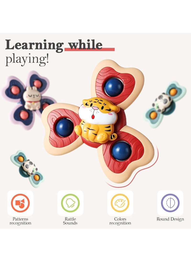 Generic - Baby Suction Cup Spinning Educational Toy Spinning Top Fun Bathing Early Education Toy (Butterfly and Bee Style 3-pack) - Image 1