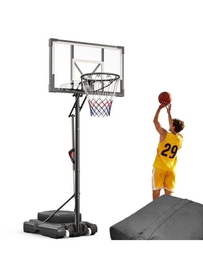 FirstAsk Portable Adjustable Basketball Hoop with Wheels, 10FT Height Basketball Goal for Teens, and Adults, Ideal for Yard, Park, Gym, or Driveway - Image 1