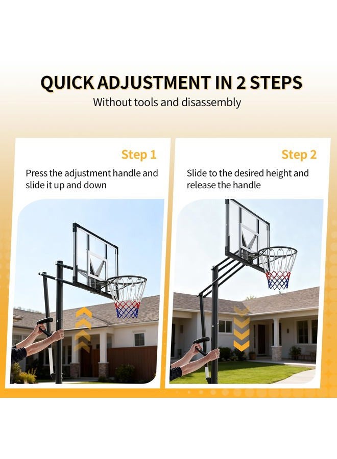 FirstAsk Portable Adjustable Basketball Hoop with Wheels, 10FT Height Basketball Goal for Teens, and Adults, Ideal for Yard, Park, Gym, or Driveway - Image 4