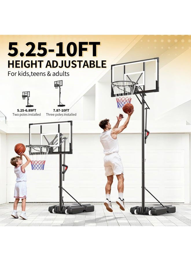 FirstAsk Portable Adjustable Basketball Hoop with Wheels, 10FT Height Basketball Goal for Teens, and Adults, Ideal for Yard, Park, Gym, or Driveway - Image 3